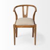 Trixie Cream Fabric Seat Brown Wood Frame Dining Chair, by Mercana, 20" length x 24" width x 31.25" height thumbnail 2