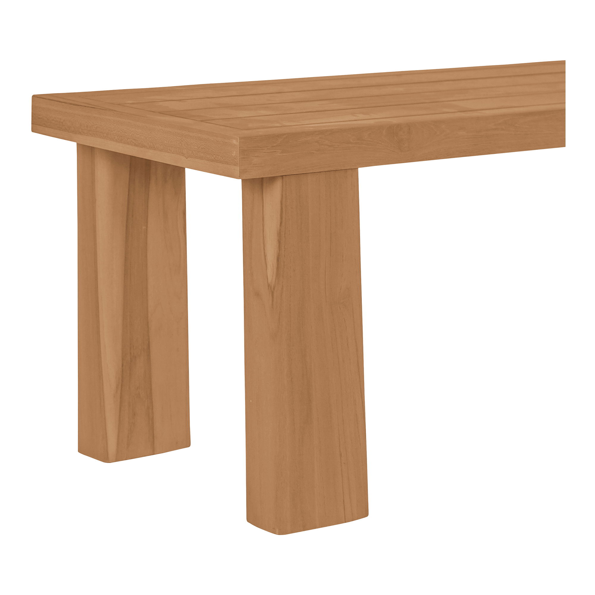 Marina Outdoor Dining Bench Natural, Benche by Moe's Home, 57.99" width x 17.99" height x 16.02" depth View 2