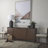 Lillie Medium Brown Wood 4 Door Tray Top Sideboard thumbnail 1
