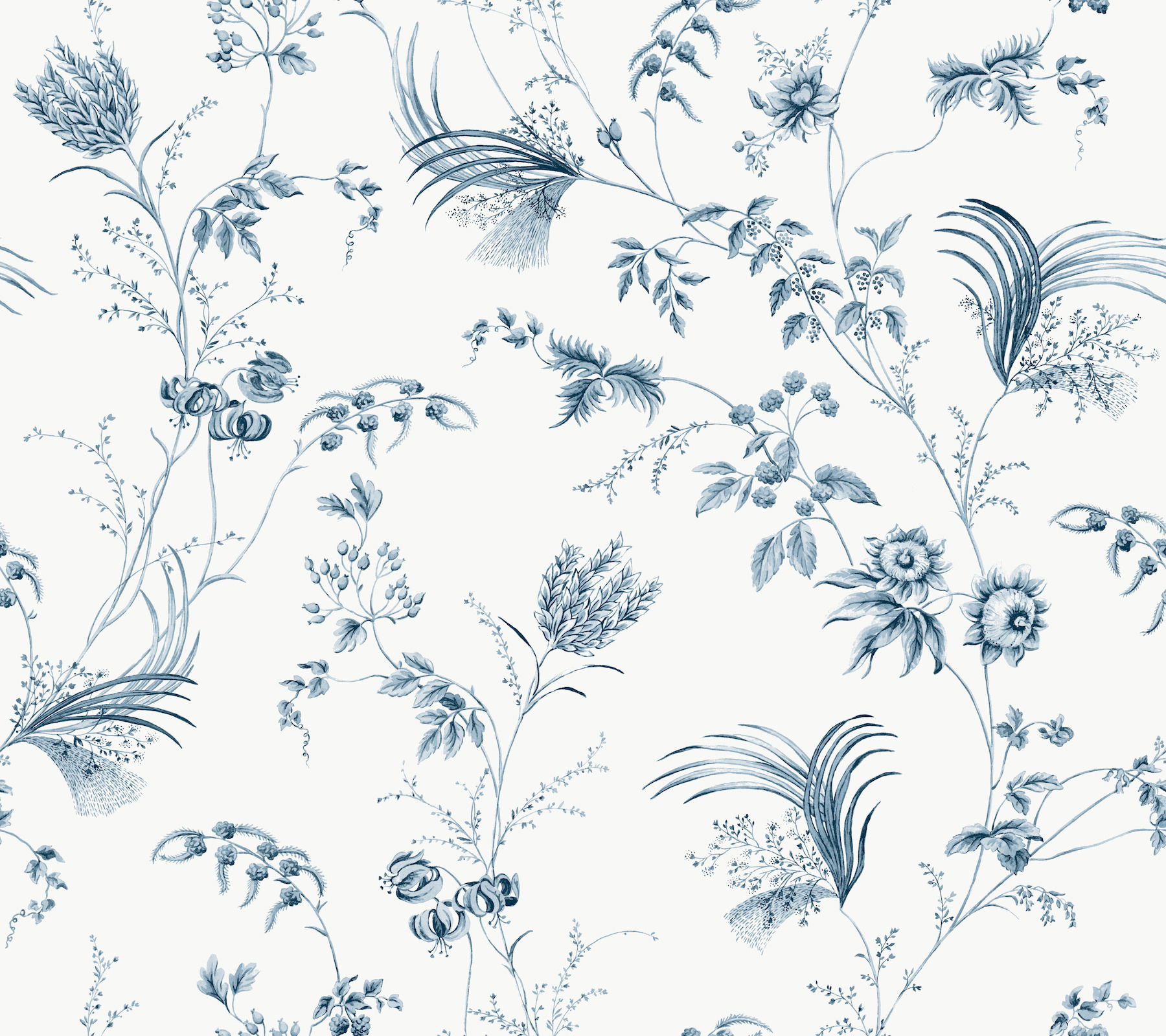 Floral Lace Navy Wallpaper large image 