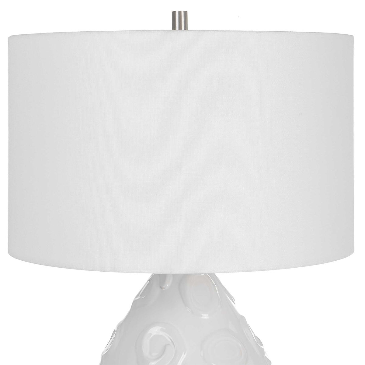 Loop White Glaze Table Lamp, by Uttermost, 16" width x 25" height x 16" depth View 7