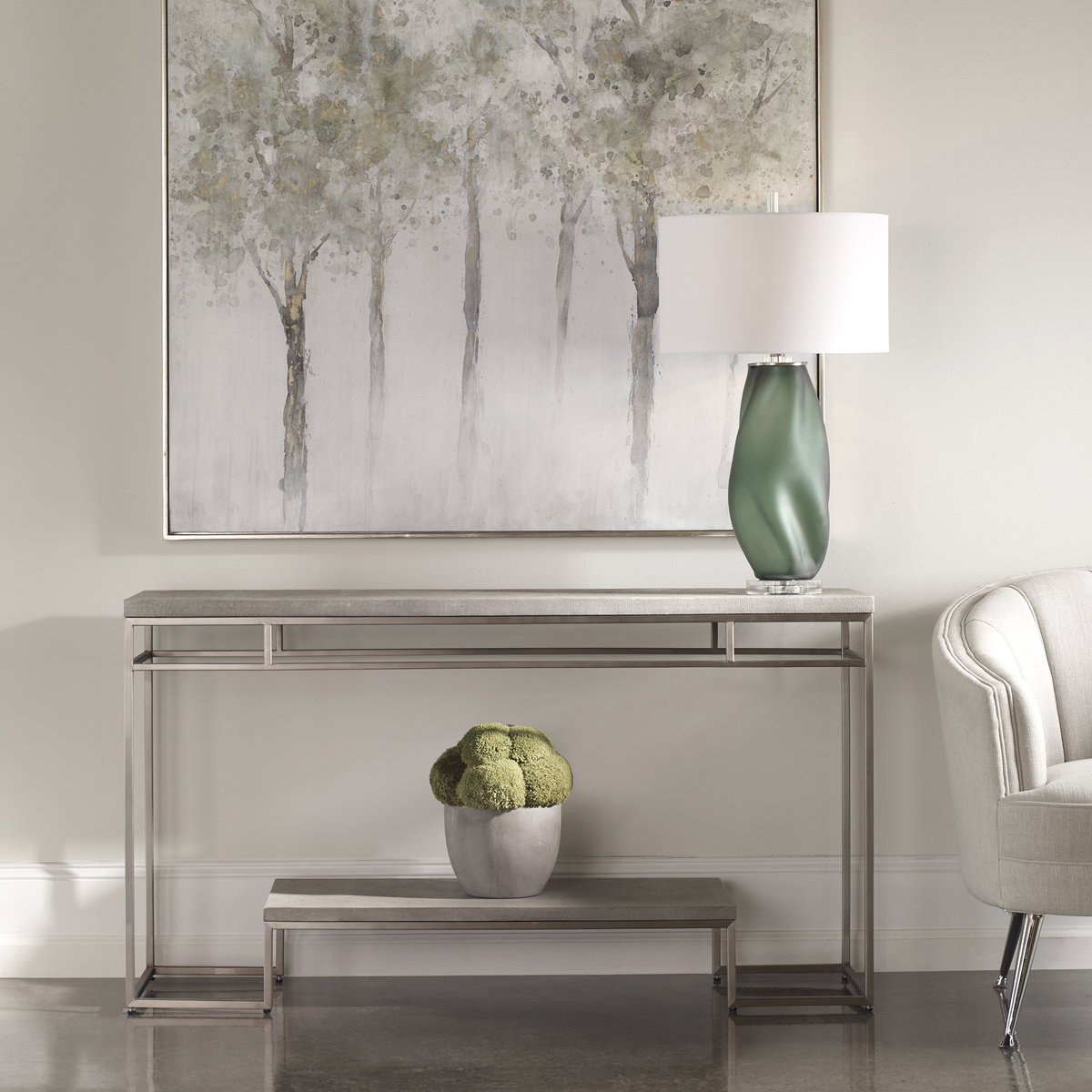 Clea Console Table, by Uttermost, 54" width x 30" height x 14" depth View 2