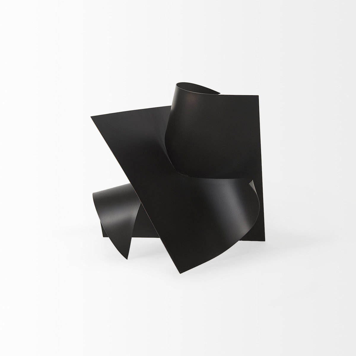 Francesca  Black Metal Sculptural Decorative Object, by Mercana, 11.81" length x 11.81" width x 11.81" height View 4