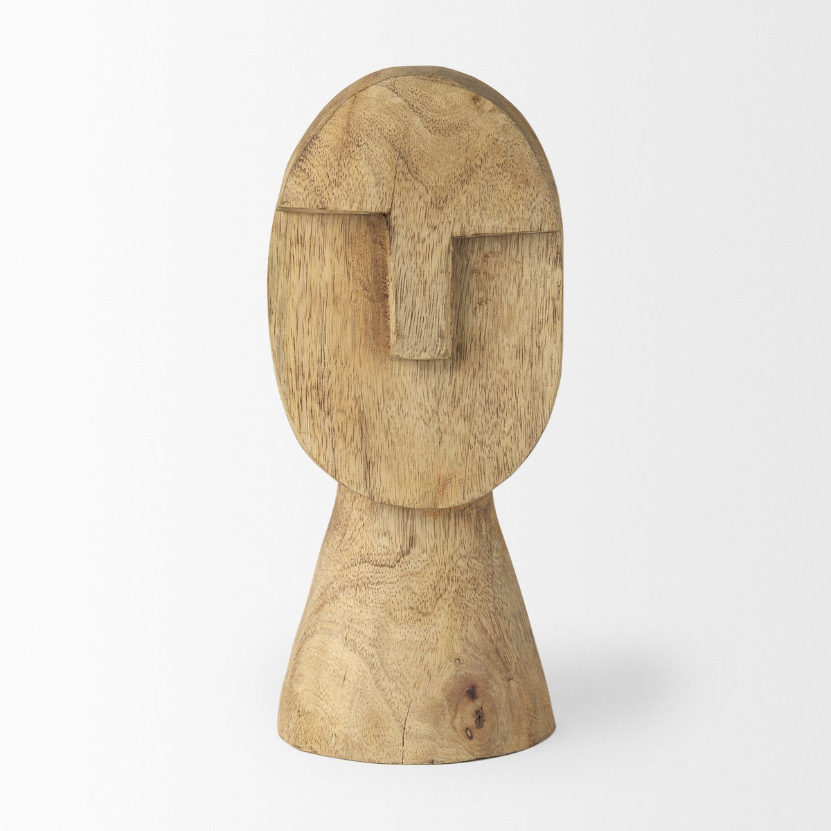 Ivan Medium Wooden Head Sculpture, Decorative Object by Mercana, 5.12" length x 4.72" width x 11.81" height View 6
