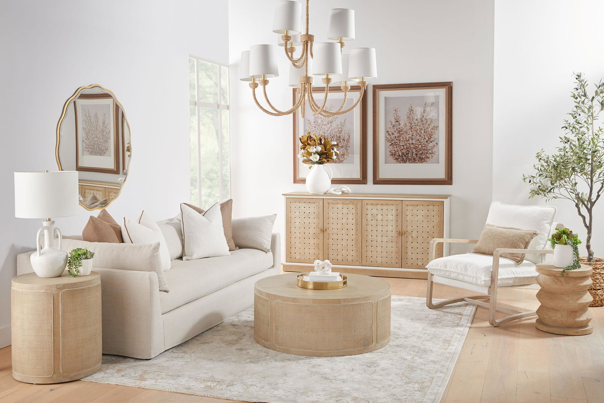 Cane End Table, Side & End Table by Essentials for Living, 21" width x 23.75" height x 21" depth View 9