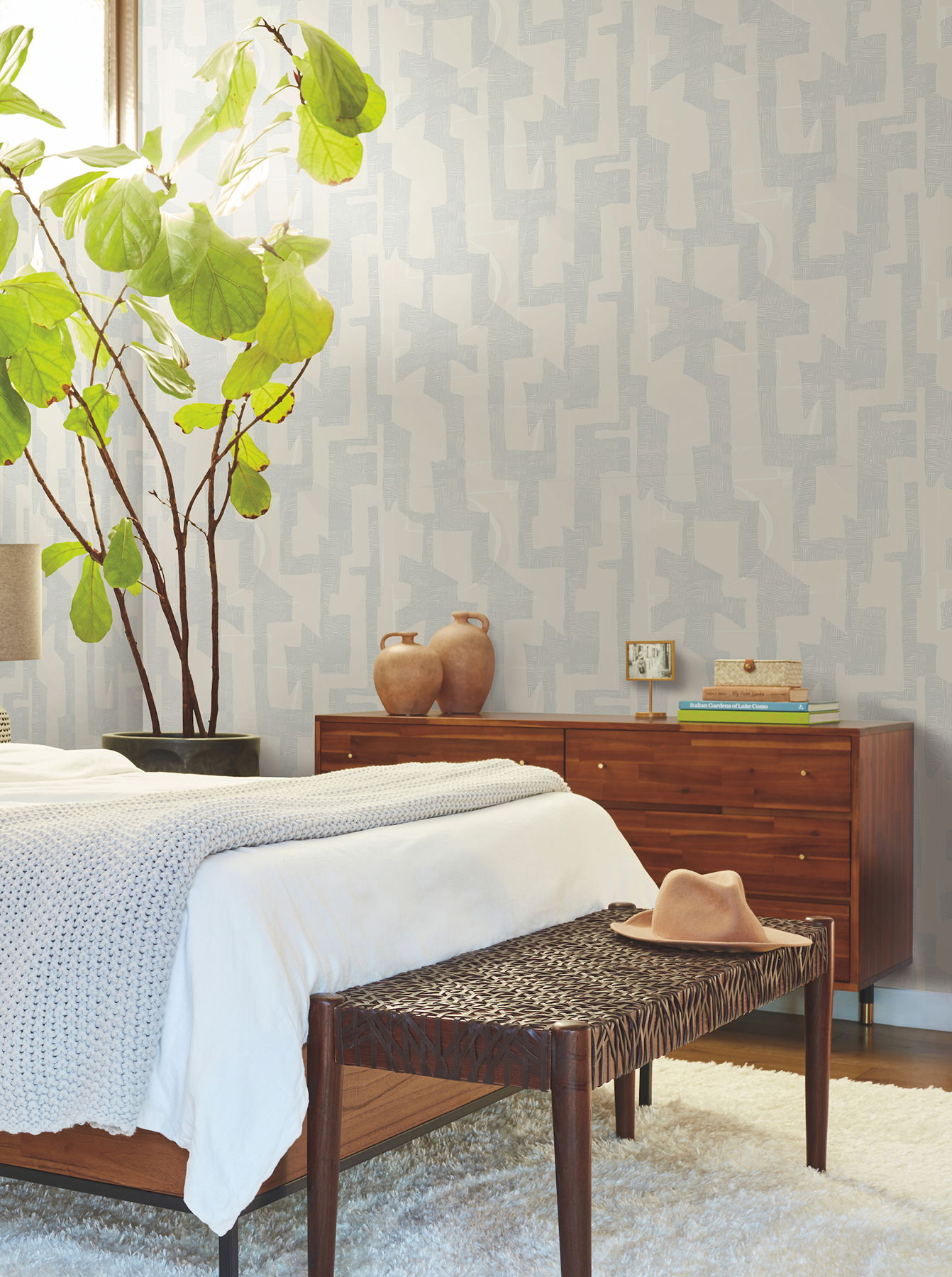 Modern Tribal Neutral & Grey Wallpaper large image 