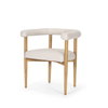 Arden Curved Back Dining Side Chair | Cream Twill with Brown Wood, Dining Chair by Mercana, 26" length x 21.5" width x 28" height thumbnail 1