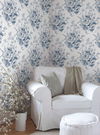 Heritage Rose Navy & White Wallpaper thumbnail 2