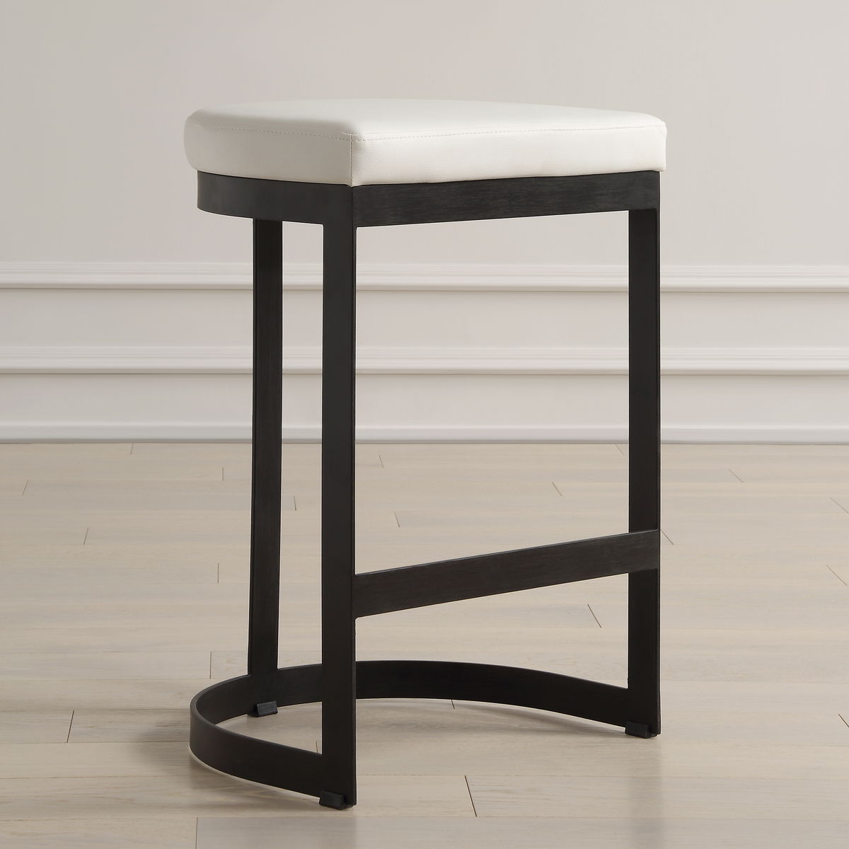 Ivanna White Counter Stool, Counter & Bar Stool by Uttermost, 18" width x 26" height x 14.5" depth View 2