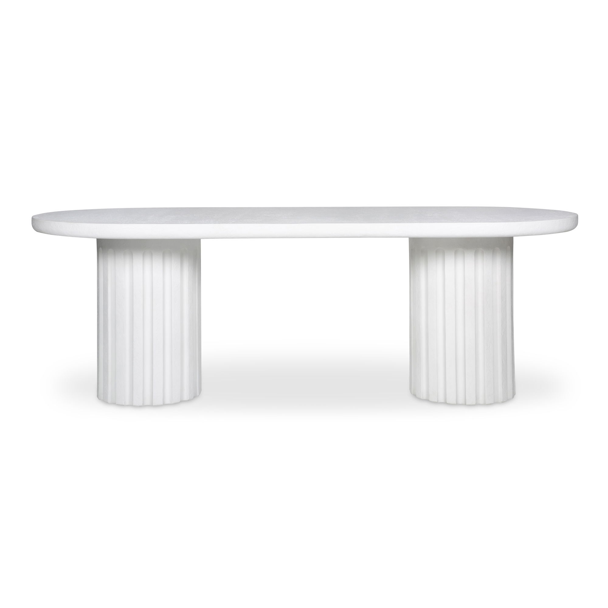 Eris Outdoor Dining Table White, Outdoor Table by Moe's Home, 7'2.5" width x 2'6" height x 2'11.5" depth View 1