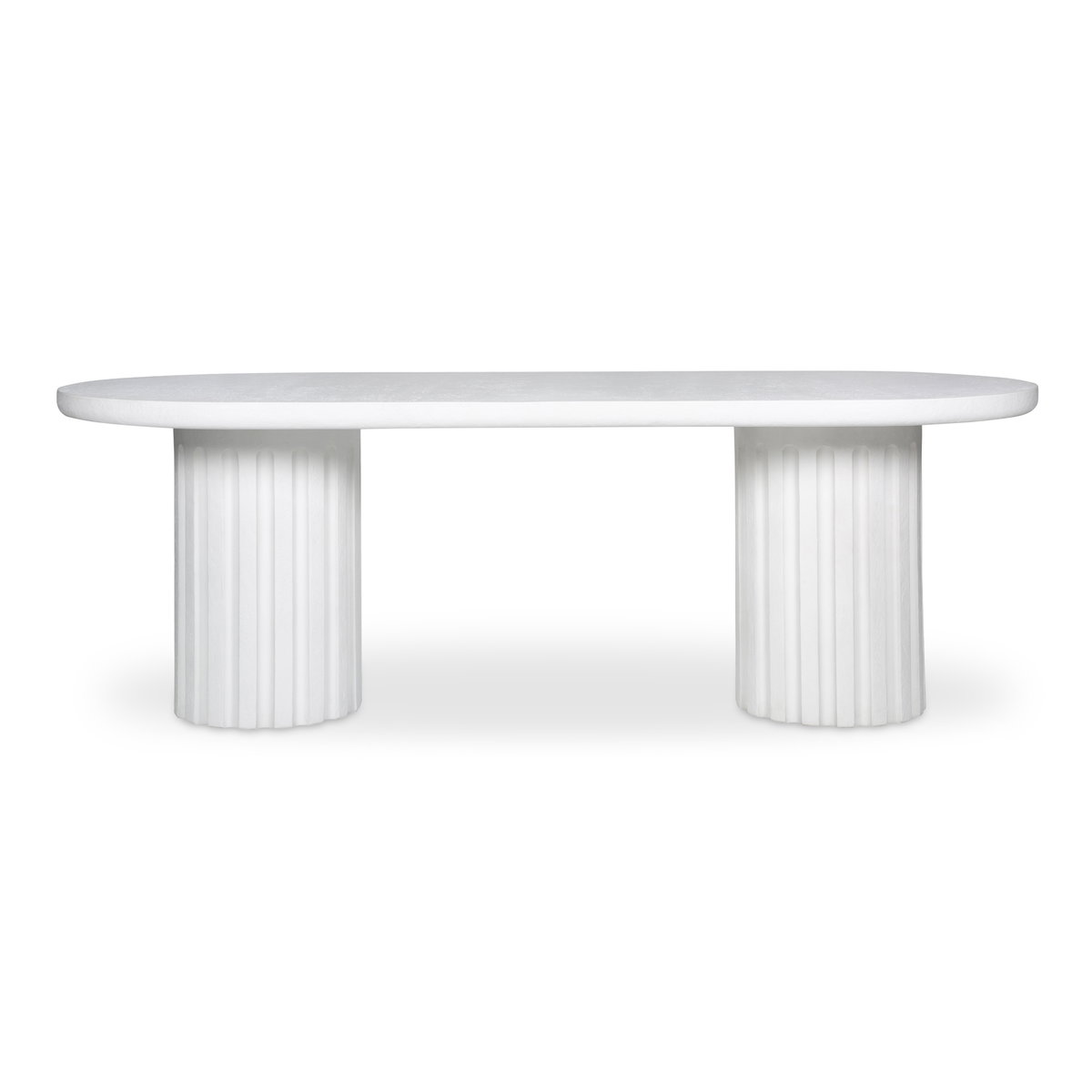 Eris Outdoor Dining Table White, Outdoor Table by Moe's Home, 7'2.5" width x 2'6" height x 2'11.5" depth View 1