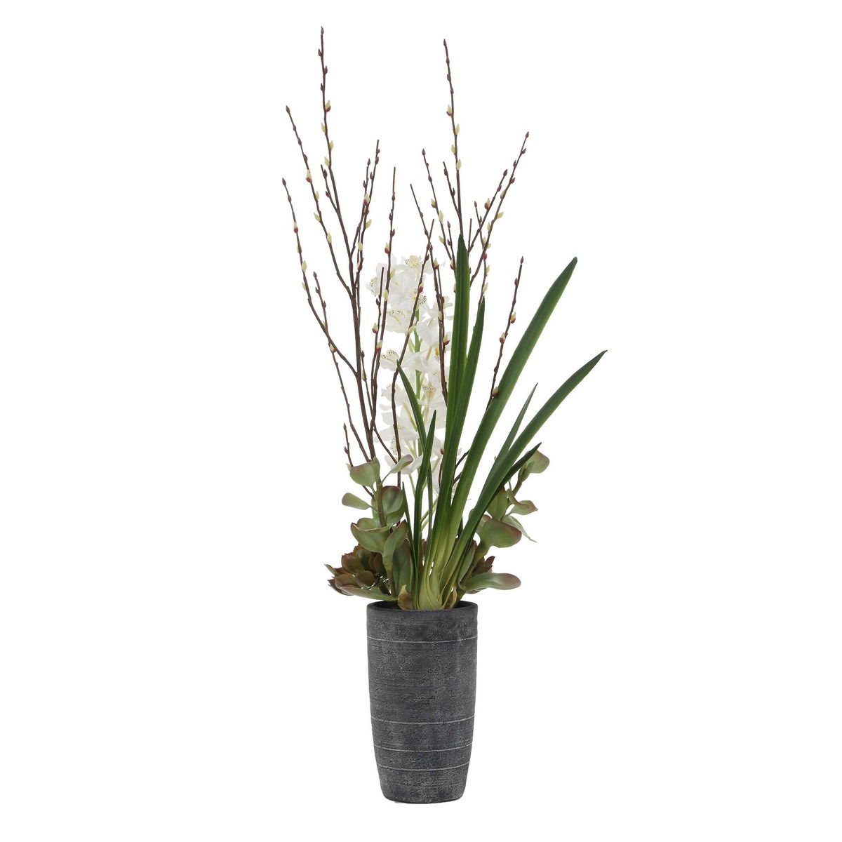 Eterna Orchid Centerpiece & Vase, Artificial Plants & Flower by Uttermost, 19.75" width x 48.5" height x 19.75" depth View 5
