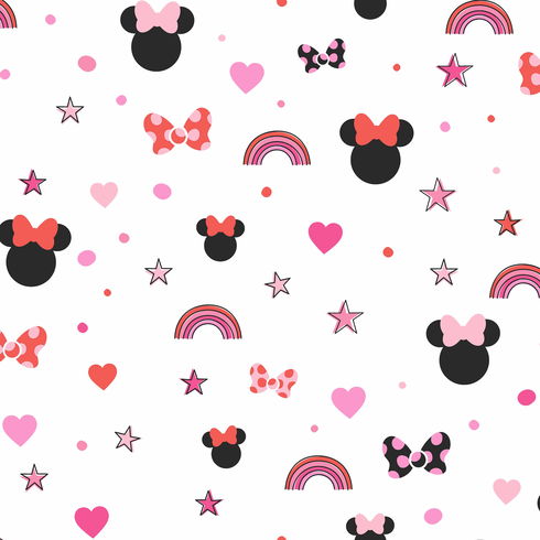 Disney Minnie Mouse Rainbow Red Wallpaper