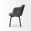 Ronald Curved Back Dining Side Chair | Grey Velvet with Black Wood, Dining Chair by Mercana, 23.25" length x 21.75" width x 32.25" height thumbnail 7