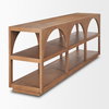 Bela 80' Medium Brown Wood Arched Console Table, by Mercana, 80" length x 16" width x 29" height thumbnail 8
