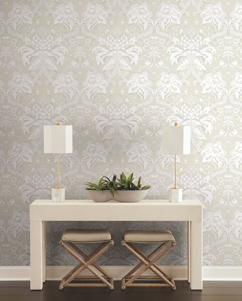 Artichoke Dam Beige & Gold Wallpaper