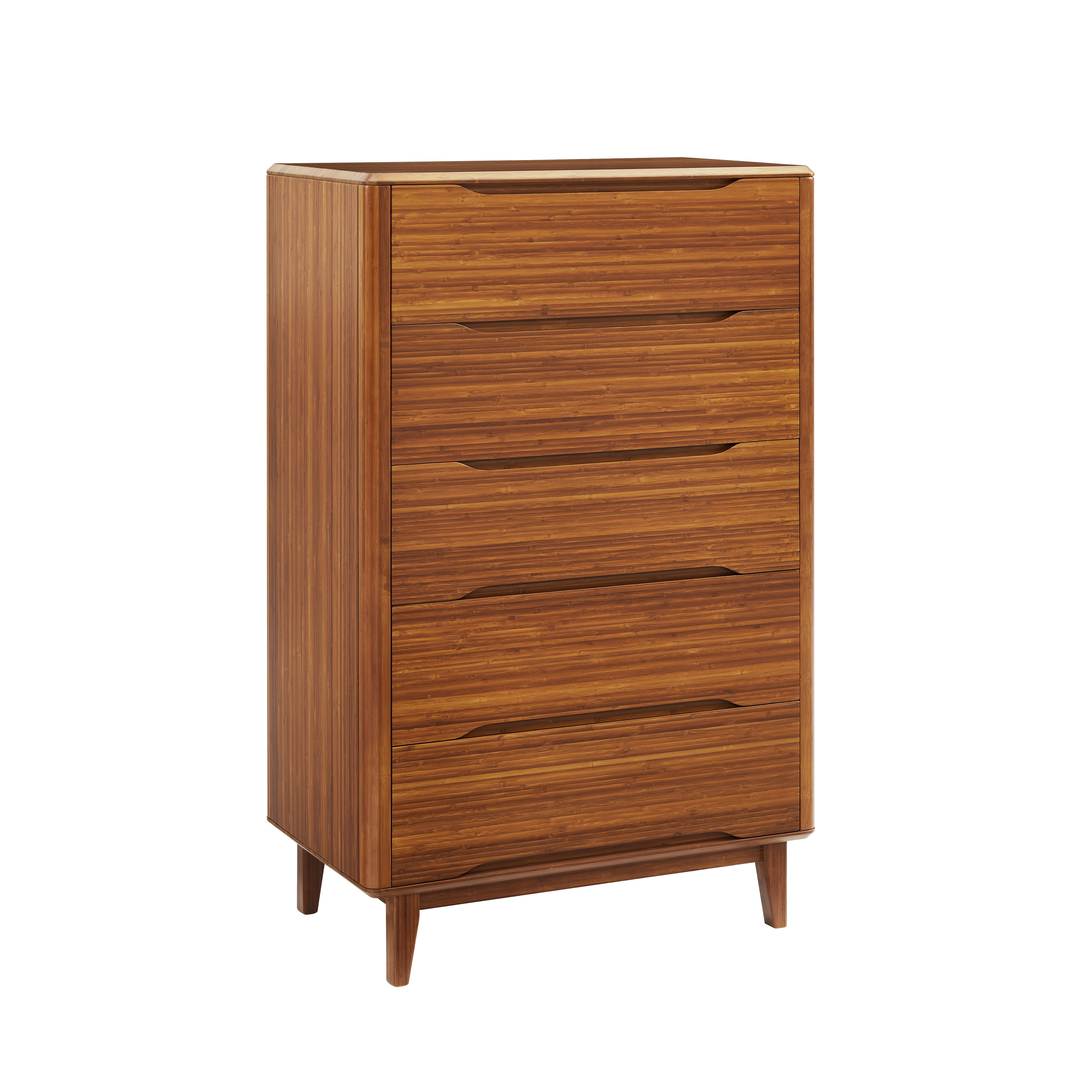 Currant Five Drawer High Chest, Amber, Dresser by Greenington, 19" length x 32" width x 52" height View 1