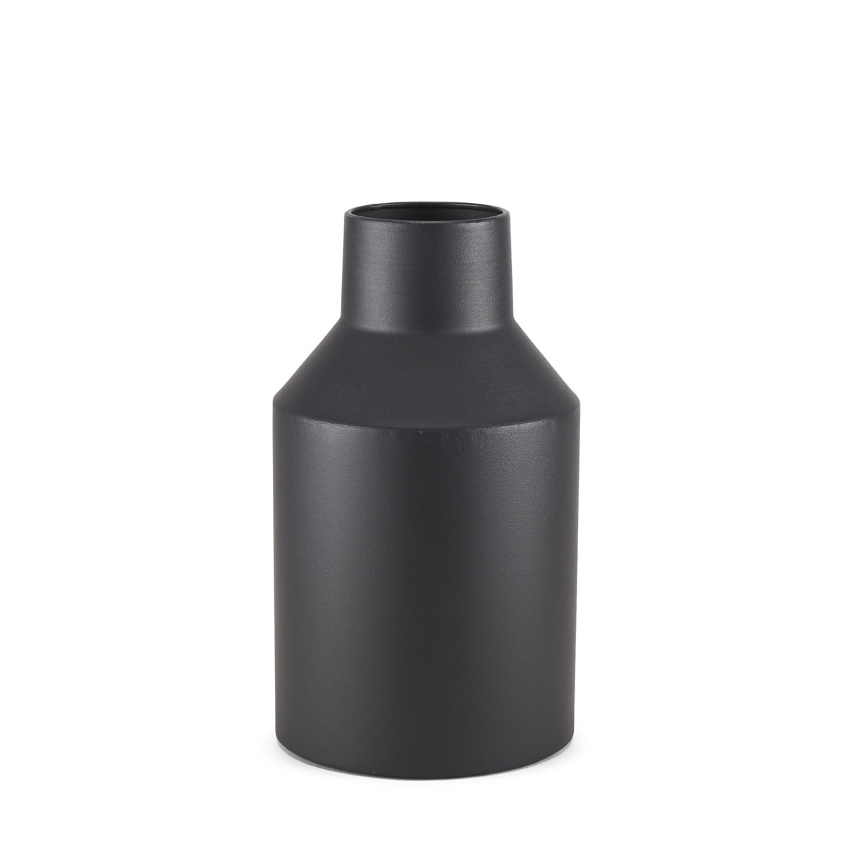 Tosca Small Matte Black Metal Vase, by Mercana, 6.3" length x 6.3" width x 11.02" height View 1