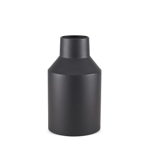 Tosca Small Matte Black Metal Vase