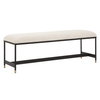 Halston Upholstered White Bench, Benche by Uttermost, 54" width x 19" height x 16" depth thumbnail 4