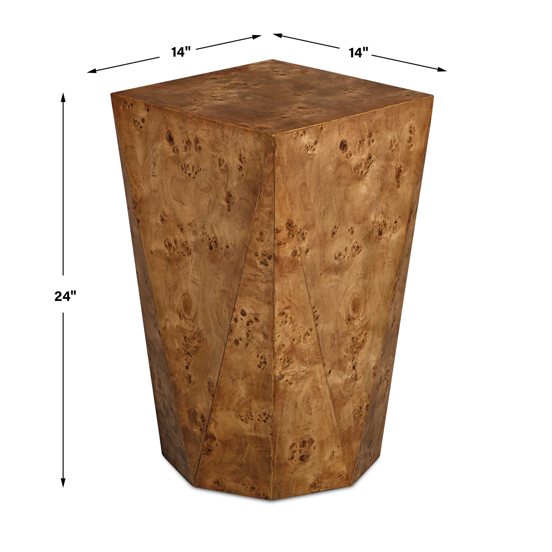 Hughes Geometric Accent Table, Furniture by Uttermost, 14" width x 24" height x 14" depth View 3