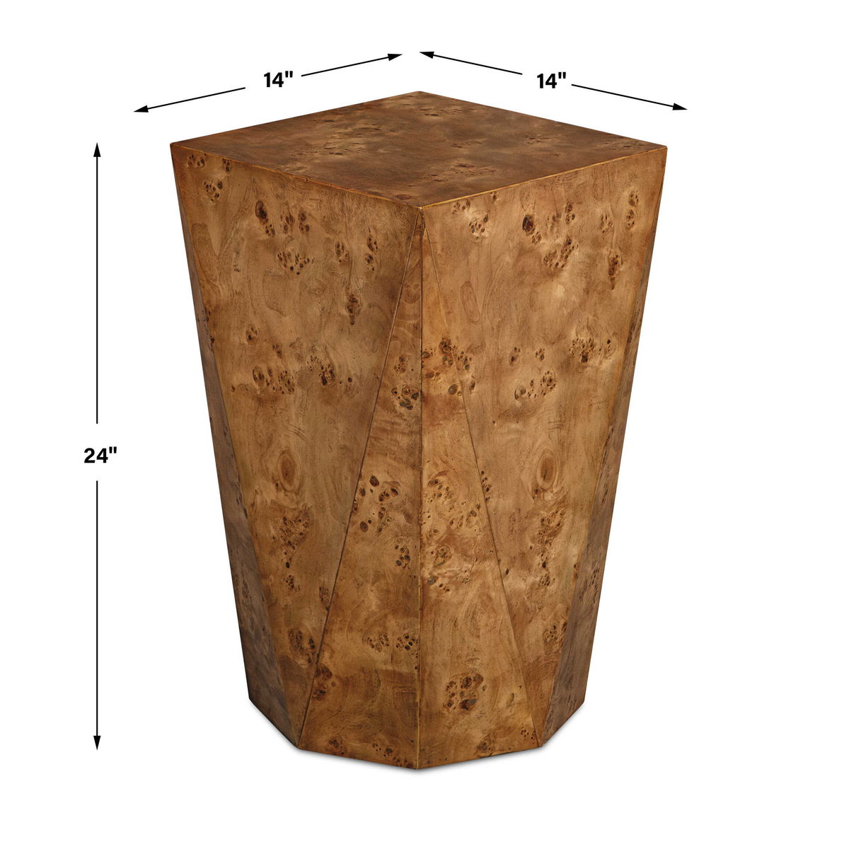 Hughes Geometric Accent Table, Side & End Table by Uttermost, 14" width x 24" height x 14" depth View 3