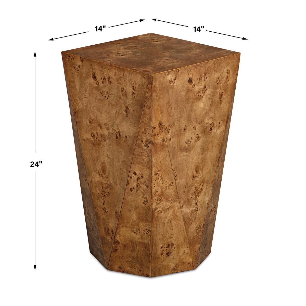 Hughes Geometric Accent Table, Side & End Table by Uttermost, 14" width x 24" height x 14" depth View 3