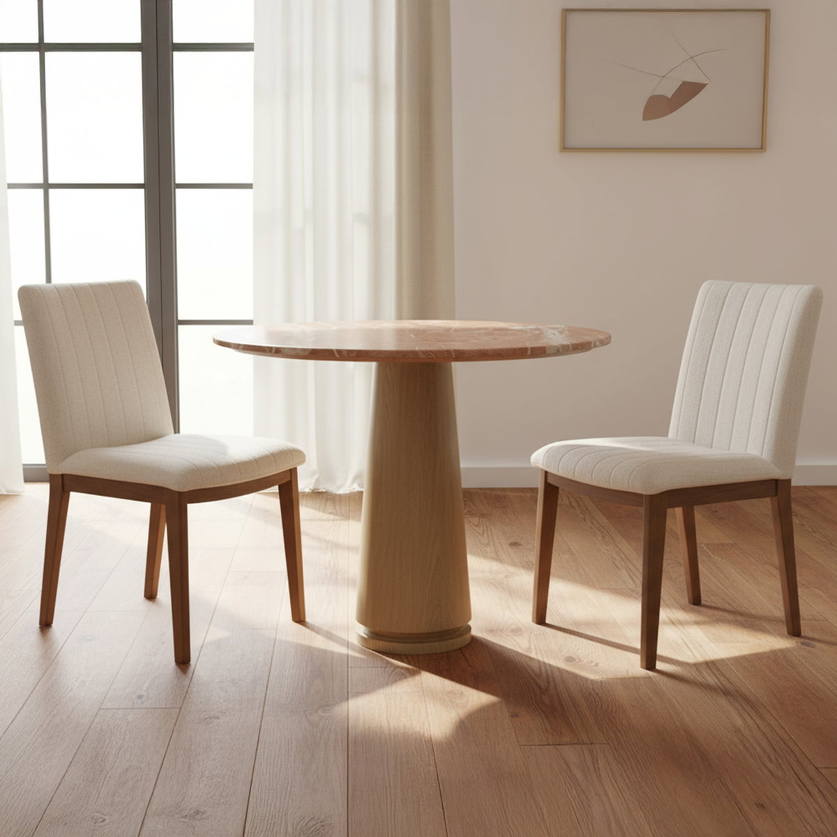 Demi Dining Chair Cream-set Of Two, by Moe's Home, 19.7" width x 34" height x 24" depth View 9