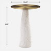 Hollen White Stone Accent Table, Side & End Table by Uttermost, 16" width x 22.5" height x 16" depth thumbnail 3