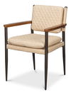 The Harley Chair, Cappuccino White Lthr, Seating by Sarreid, 23" length x 23" width x 33" height thumbnail 1