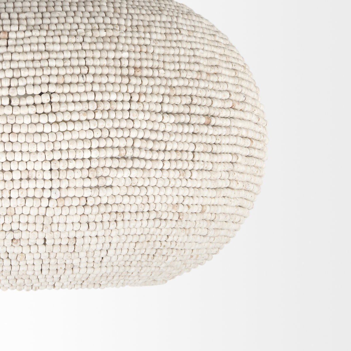 Theta 30.0 L x 30.0 W x 15.0 H White-Washed Beaded Chandelier, by Mercana, 30" length x 30" width x 14.96" height View 7