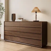 Online Designer Bedroom Modern Simple Walnut Wood Color Entrance Cabinet Accent Chest