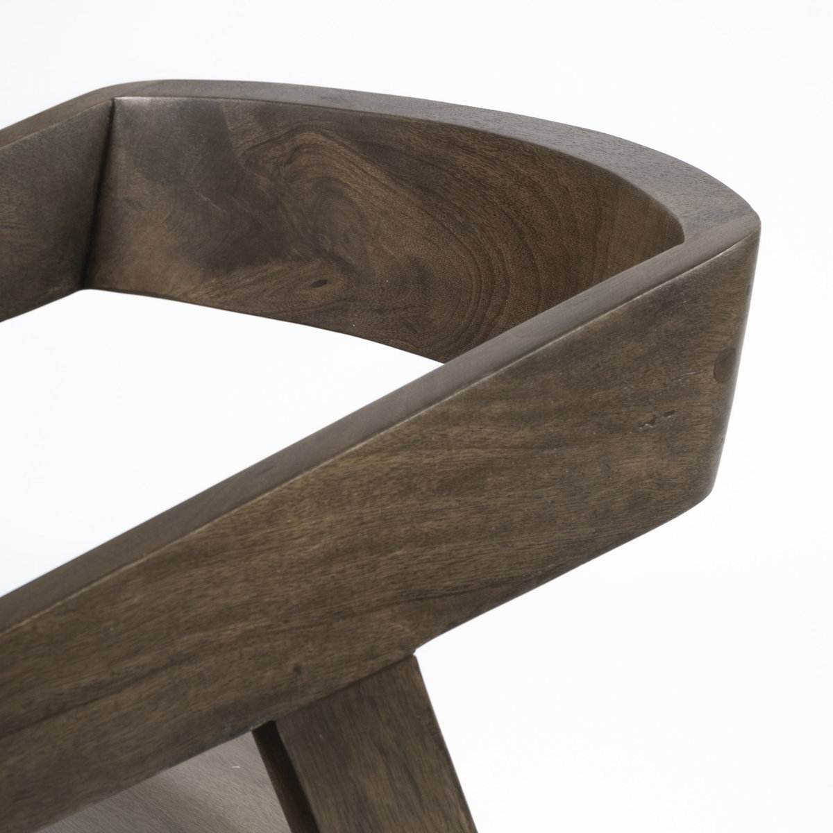 Nicholas Open Back Dining Arm Chair | Onyx Brown Wood, Dining Chair by Mercana, 20" length x 22" width x 30" height View 10