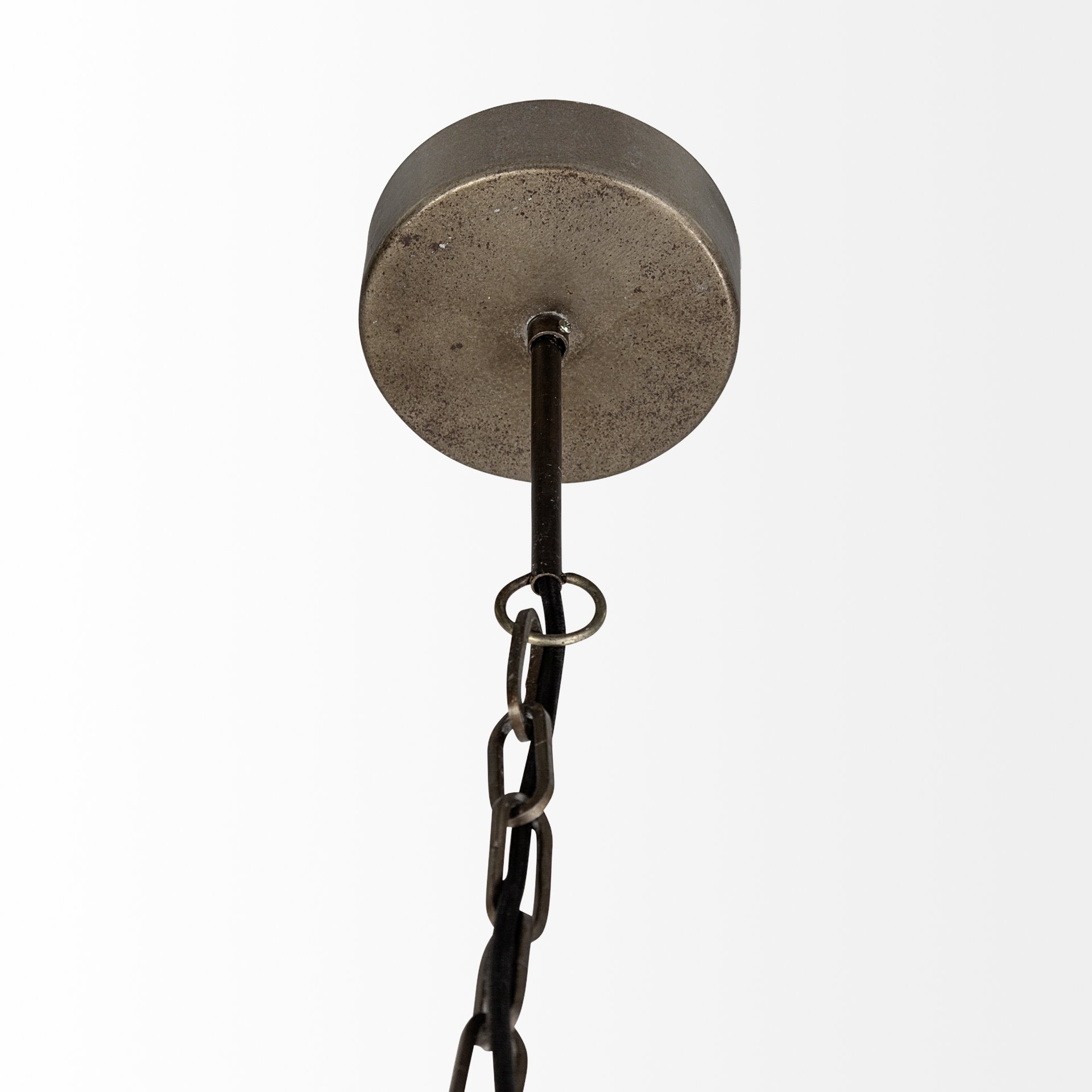 Dyson II (22.5'D) Black Metal Triangular Orb Four Bulb Chandelier, by Mercana, 22.5" length x 22.5" width x 22.5" height View 4