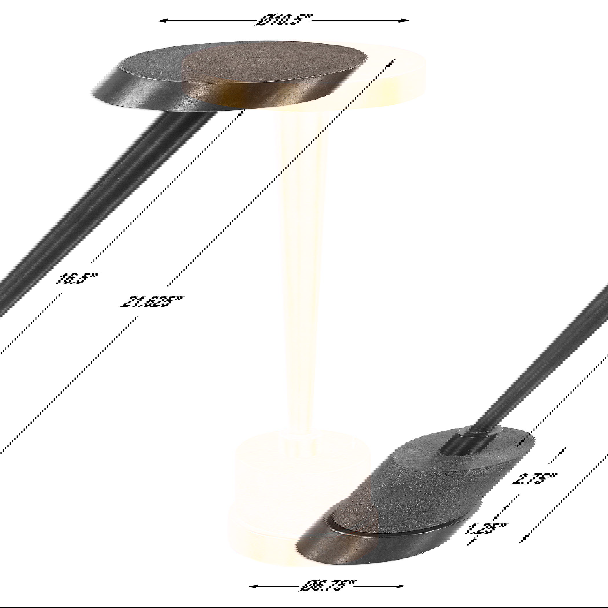 Masika Bronze Accent Table, Furniture by Uttermost, 10.5" width x 21.62" height x 10.5" depth View 3