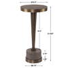 Masika Bronze Accent Table, Side & End Table by Uttermost, 10.5" width x 21.62" height x 10.5" depth thumbnail 3