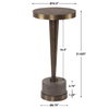 Masika Bronze Accent Table, Side & End Table by Uttermost, 10.5" width x 21.62" height x 10.5" depth thumbnail 3