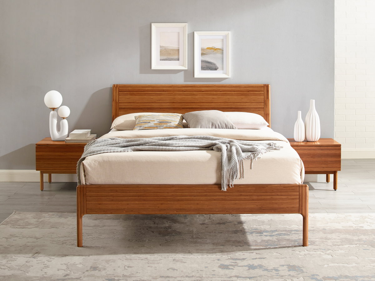 Ventura Cal King Platform Bed, Amber, by Greenington, 91.25" length x 76.5" width x 39.5" height View 7