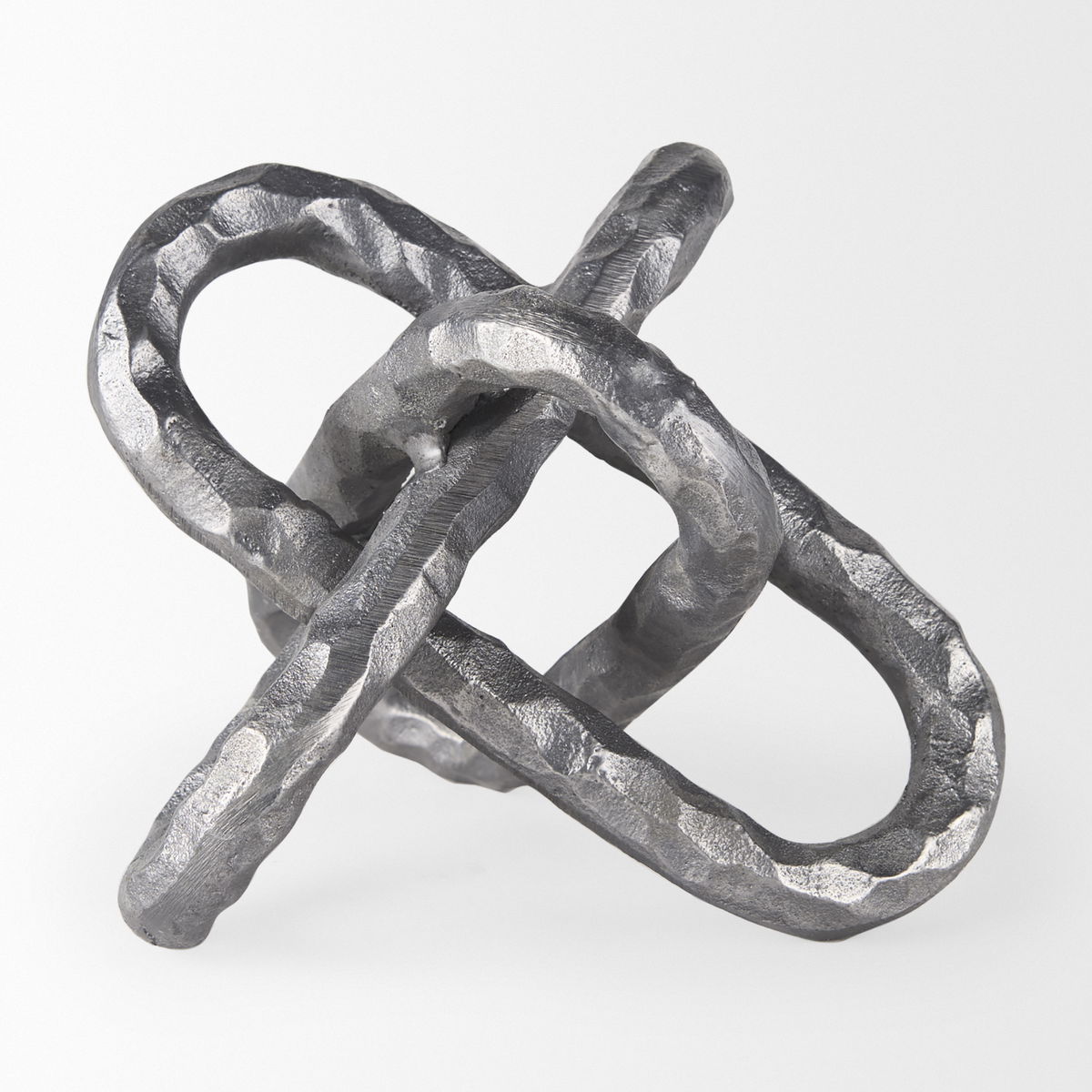 Wilhelm I (Small) 7L x 7W Silver Metal Link Decor Object, Decorative Object by Mercana, 6.69" length x 6.69" width x 6.69" height View 4