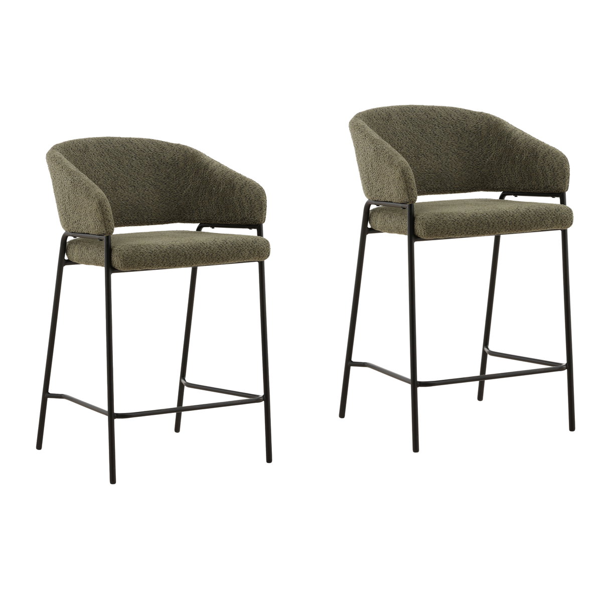 Cathey Counter Stool Set of 2 Olive, Counter & Bar Stool by Dovetail, 22" width x 37.5" height x 24.5" depth View 1