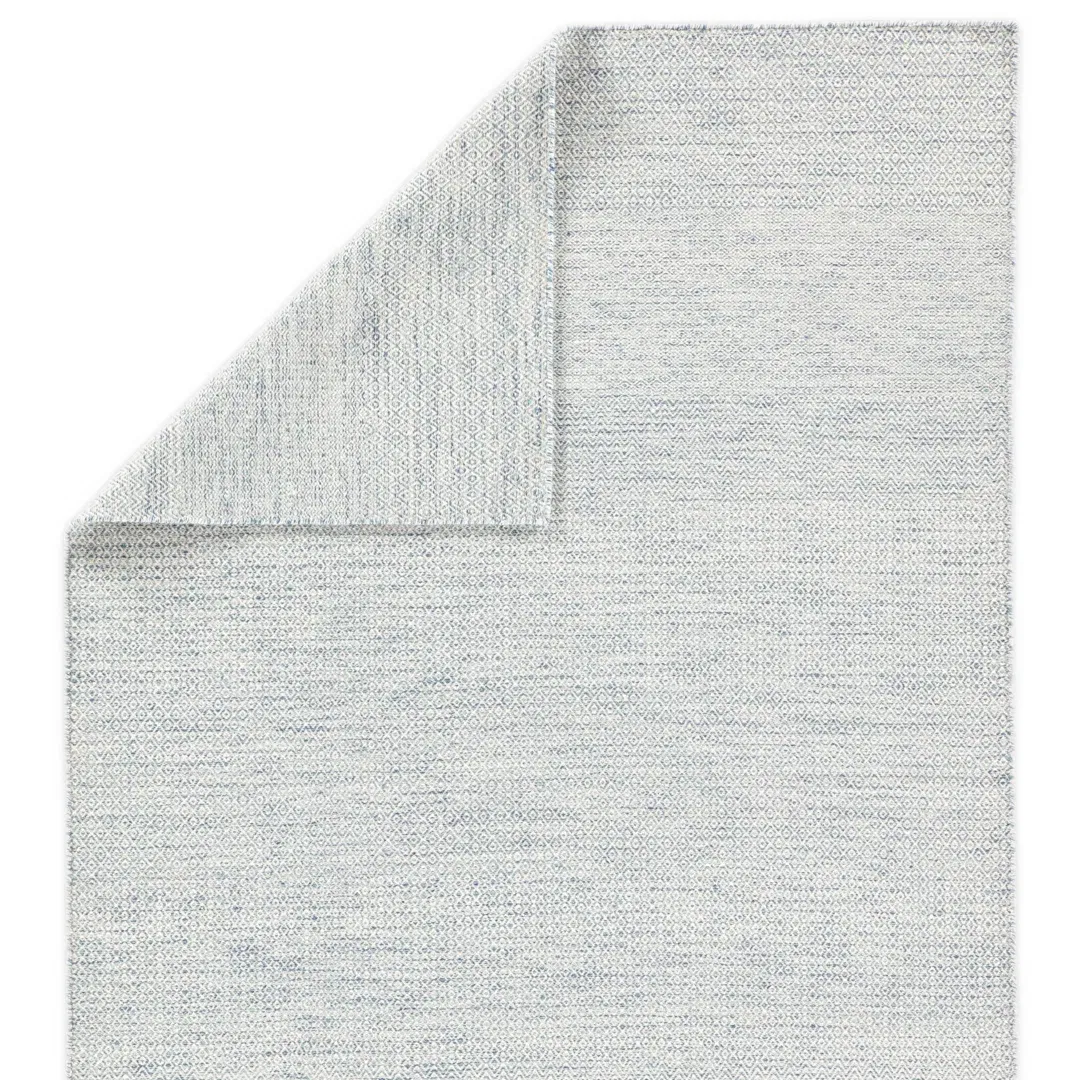 Provence Geometric Hand-Woven Wool Light Blue/Ivory Area Rug large image 