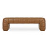 Verity Bench Tan Leather, Benche by Moe's Home, 60" width x 18" height x 20" depth thumbnail 1