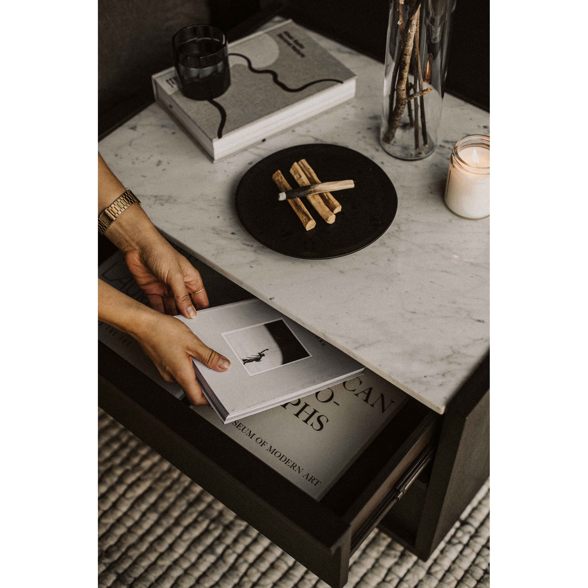 Ashcroft Nightstand Dark Grey large image 