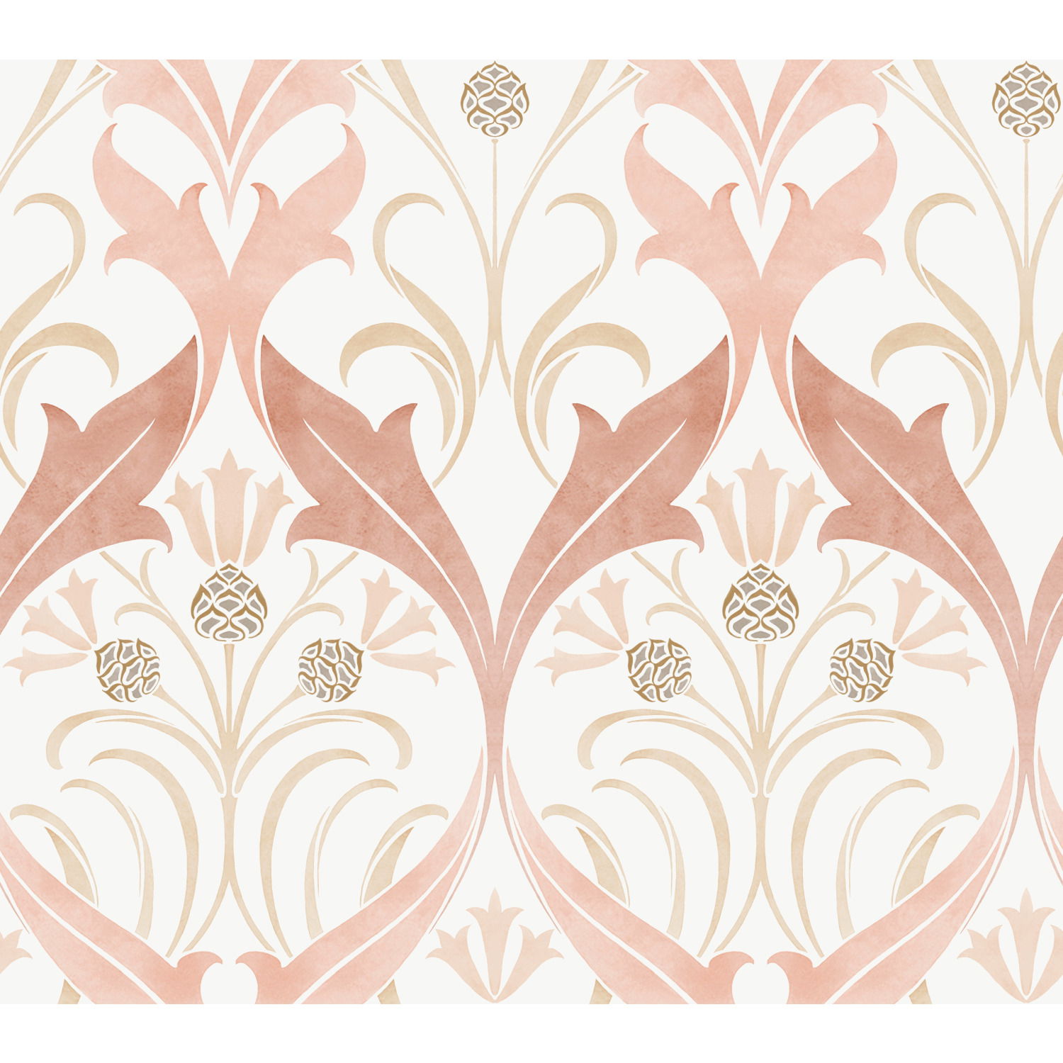 Pine Cone Ribbon Blush Wallpaper large image 