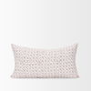 Jayden Cream with Merlot Print Linen Lumbar Decorative Pillow Cover thumbnail 2