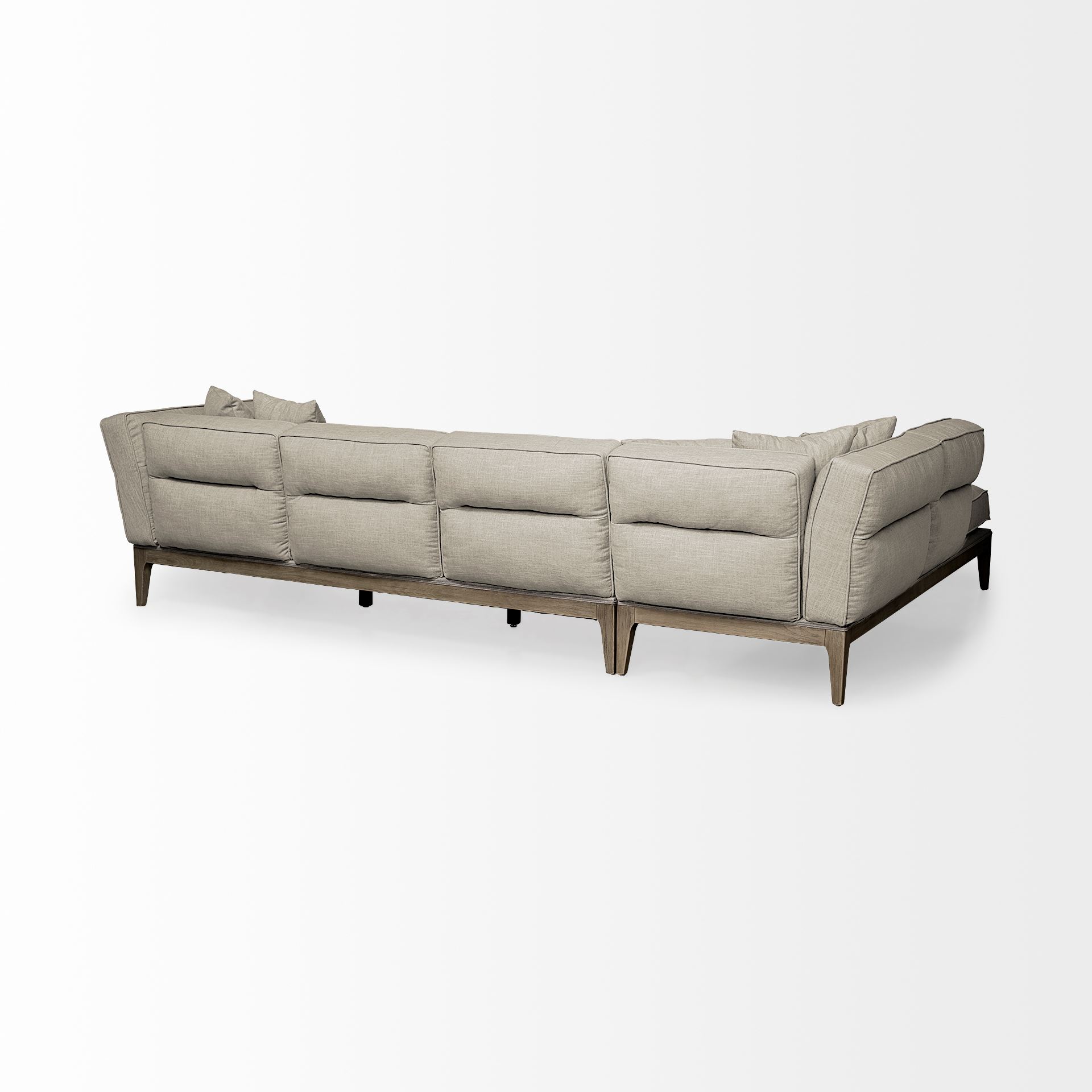 Denali IV 121' Beige Upholstered Wooden Frame Left Four Seater Sectional, Sectional Sofa by Mercana, 121" length x 86" width x 30.25" height View 6