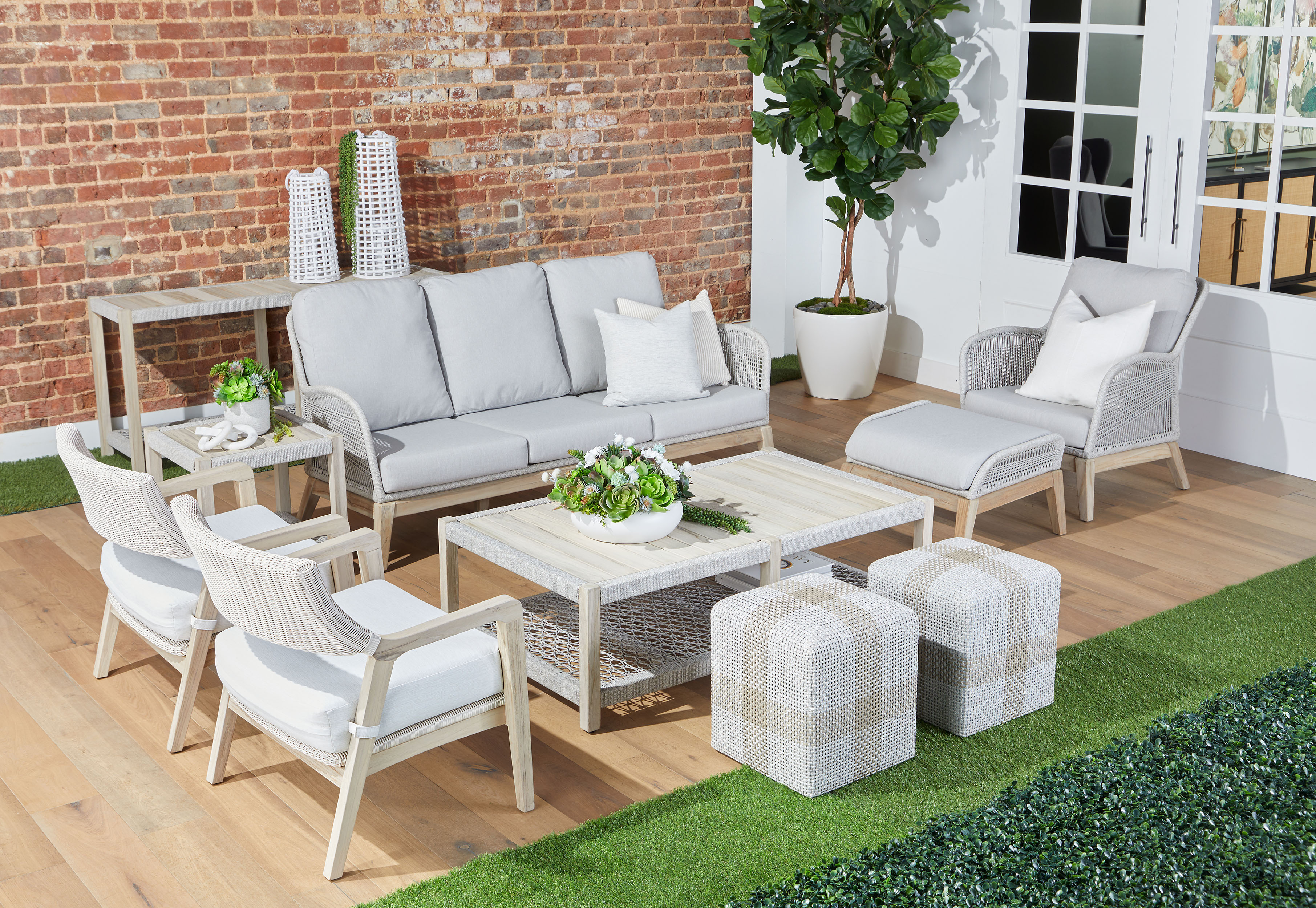 Wrap Outdoor Console Table, by Essentials for Living, 63.25" width x 30" height x 17.5" depth View 12