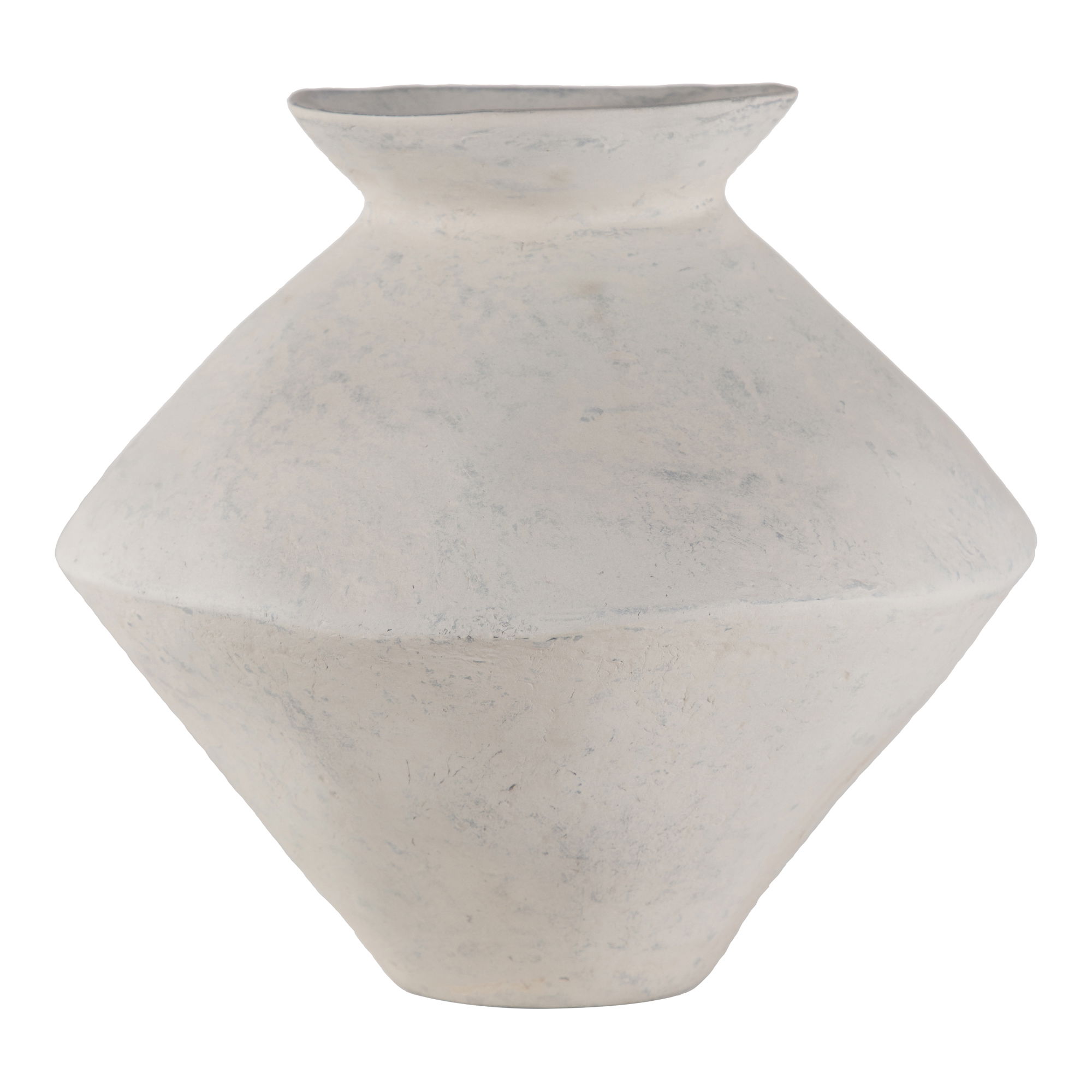Raja Medium Decorative Vessel White, Vase by Moe's Home, 15" width x 14" height x 15" depth View 1