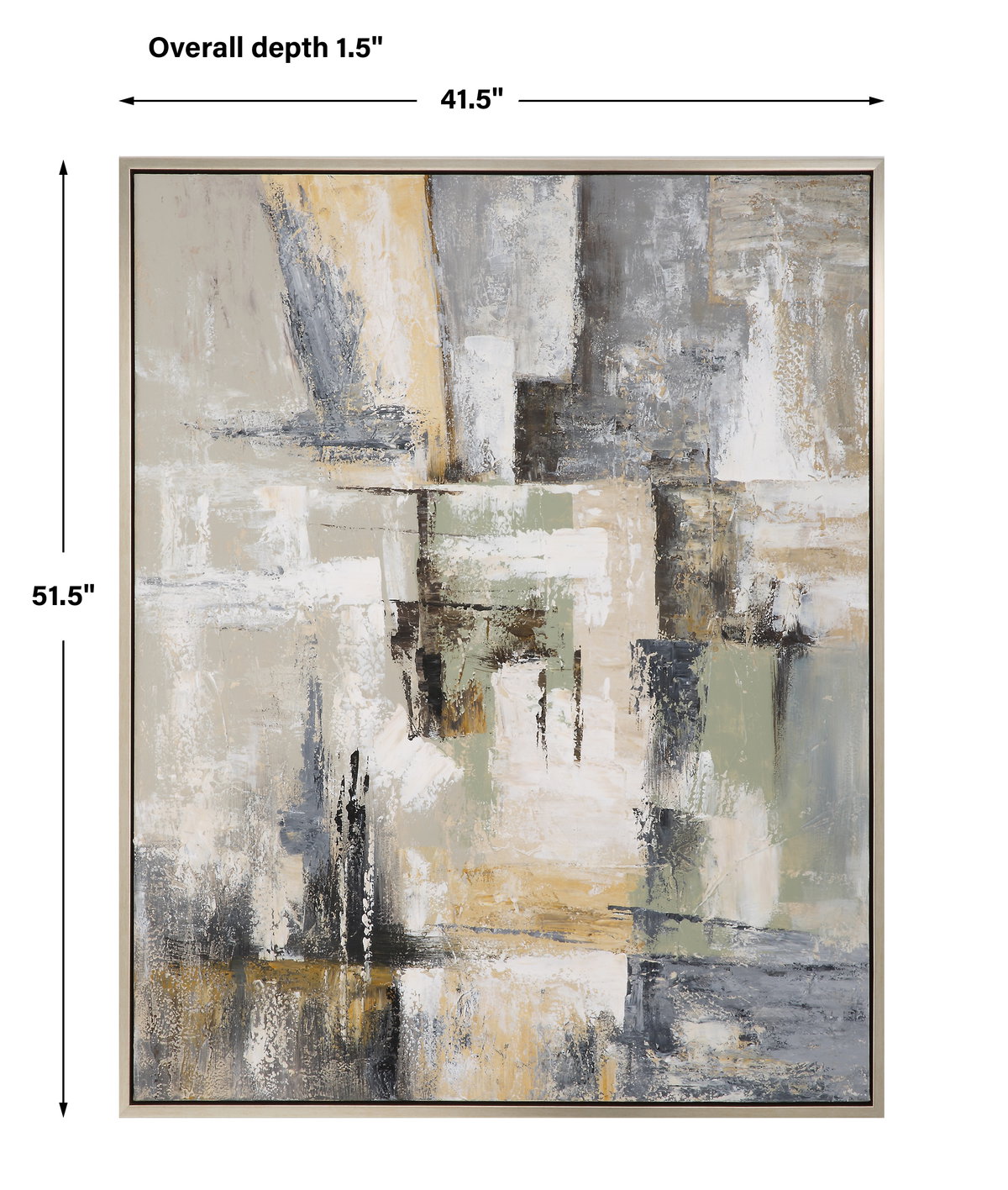 Intuition Hand Painted Abstract Art, by Uttermost, 51.5" width x 41.5" height x 1.5" depth View 3