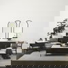 Divina Black-Brown Wood with White Marble Top and Black Metal Base Sideboard thumbnail 1